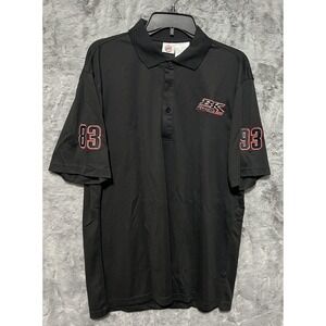 BK Racing Polo Shirt Mens Large Black NASCAR‎ Burger King 83 93 Embroidered
